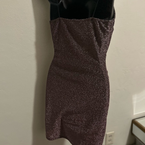 Windsor Strapless Burgundy Glitter Dress in Deep Burgundy - Picture 4 of 5